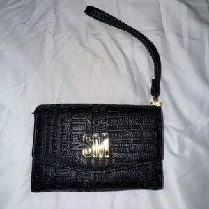 Steve Madden Black Clutch with Gold Accents
